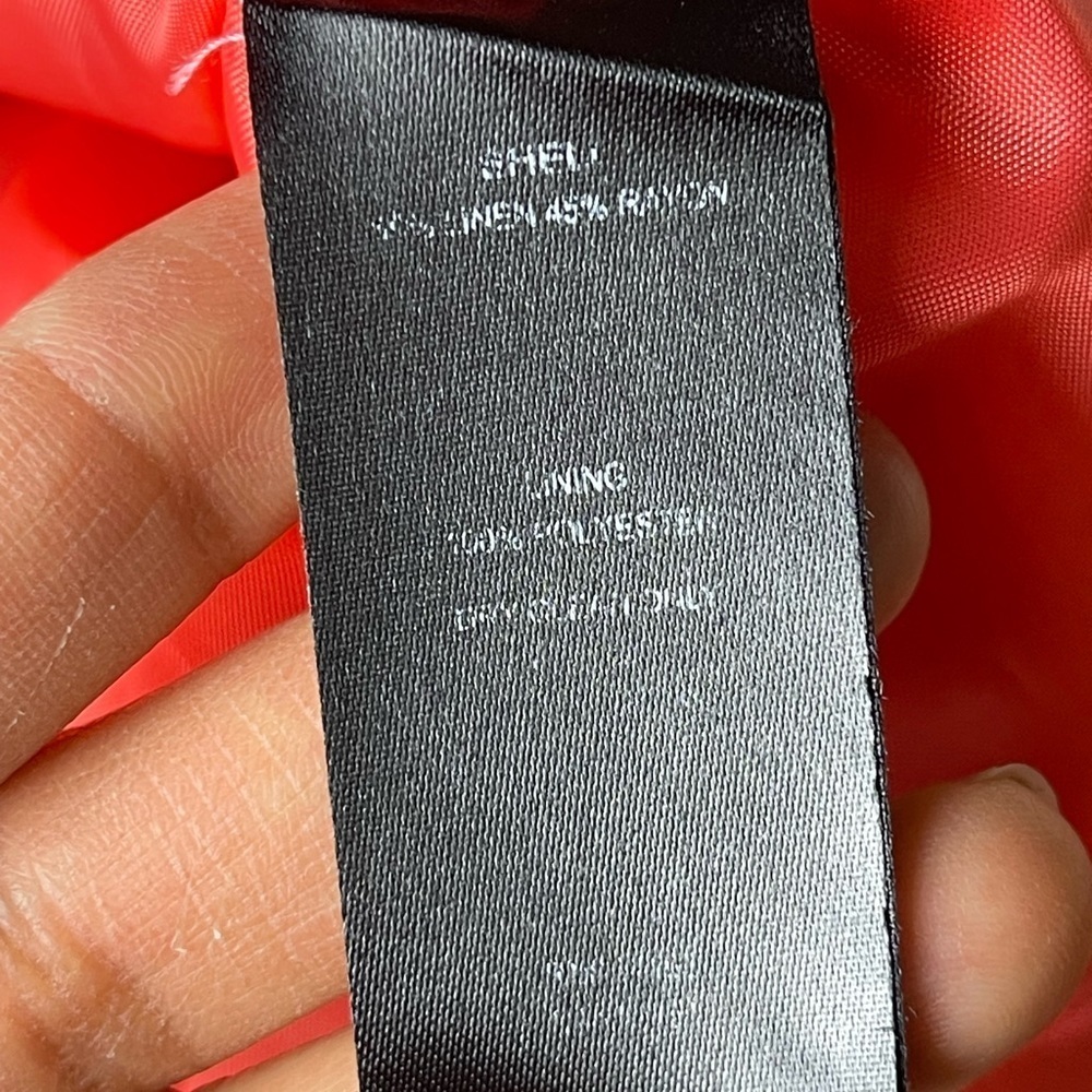 J Howard Womens Size 12P Orange Dress Gold Applique Linen Blend Lined Sleeveless - Picture 11 of 14